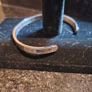 Silver Arrow Engraved Bracelet With Bold Inspirational Message Inside